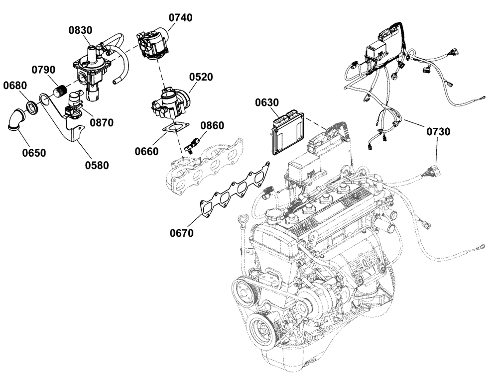 Engine Group - Fuel Components Diagram and Parts List for 076177-00  Briggs and Stratton Generator